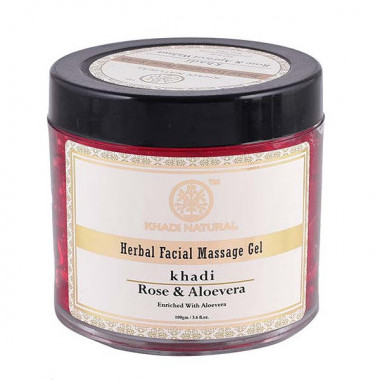 Khadi Natural Rose & Aloevera Facial Massage Gel - face massage gel - Skin treatment - aloe vera gel