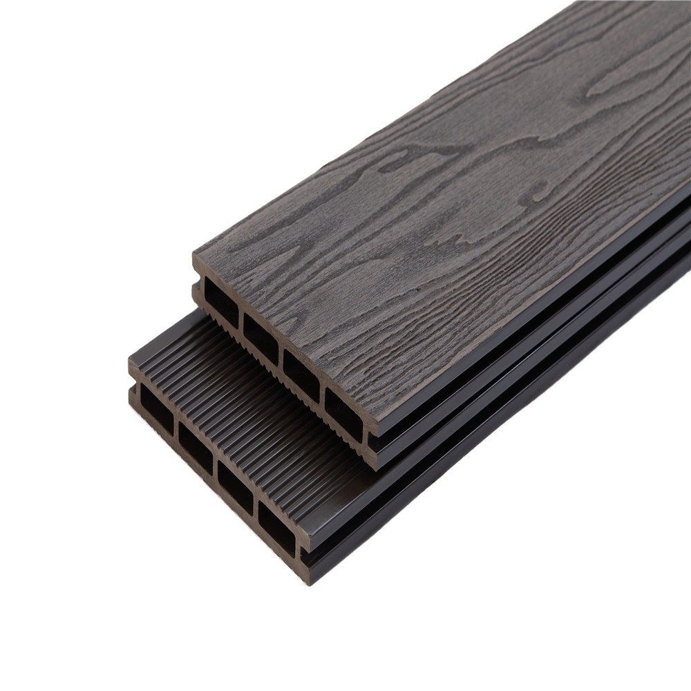 Solid co-extrusion capped protect outdoor floor waterproof anti slip anti UV hot weather wpc deck wood plastic composite board