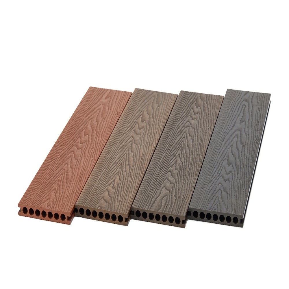 Solid co-extrusion capped protect outdoor floor waterproof anti slip anti UV hot weather wpc deck wood plastic composite board