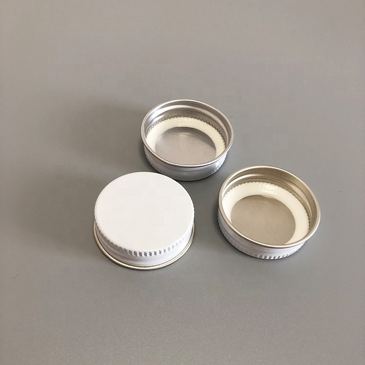 Cap & Closure 38-400 White Metal CT Aluminium Lid 38/400 With Plastisol Liner For Kombucha Bottle