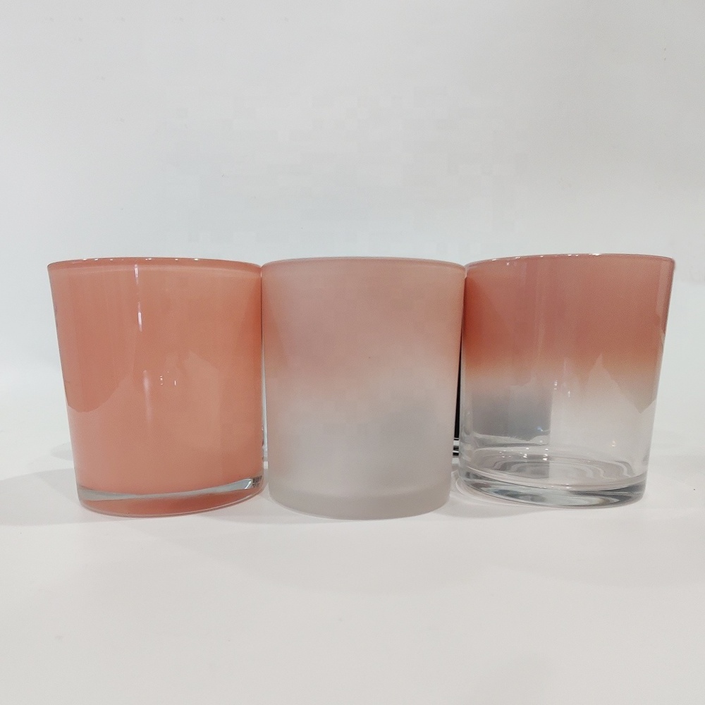 Custom Wholesale Matte Candle Vessels 8oz 10oz 14oz  Large Empty Candle Container Frosted Candle Holder With Bamboo Lid