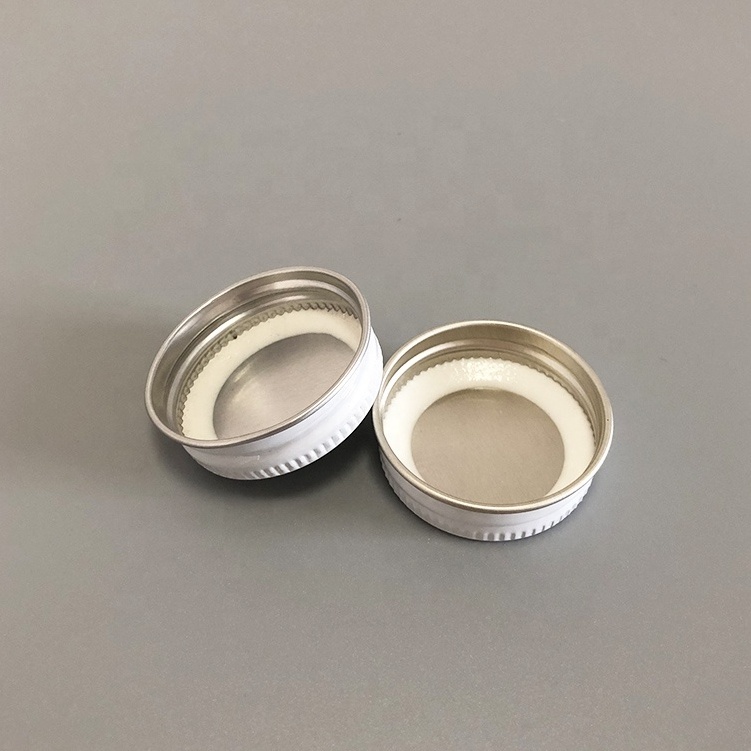 Cap & Closure 38-400 White Metal CT Aluminium Lid 38/400 With Plastisol Liner For Kombucha Bottle