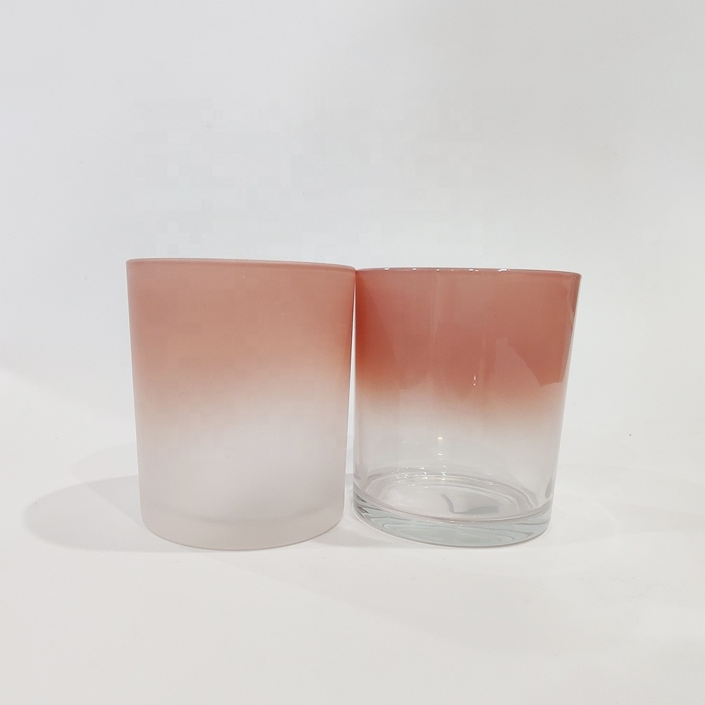 Custom Wholesale Matte Candle Vessels 8oz 10oz 14oz  Large Empty Candle Container Frosted Candle Holder With Bamboo Lid