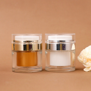 30ml White Lid 1 oz Airless Pump Jar Refillable Cream Jar Vacuum Bottle Travel Size Empty Container For Cream And Lotion