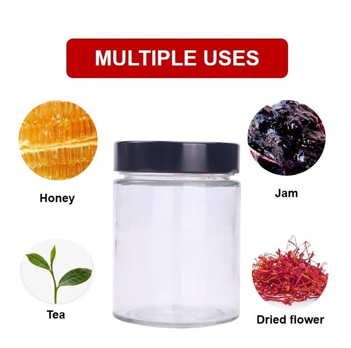 Factory Price100ml/140ml/180ml/220ml/314ml /380ml 580ml  Glass Jelly Muth Honey Jar for Food  Storage