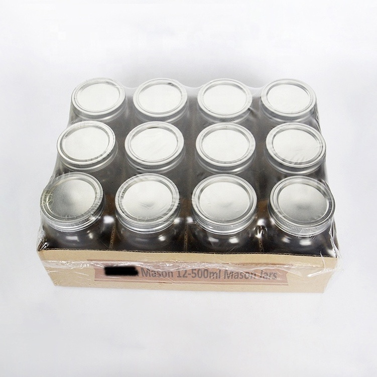 With Custom Box 16oz 500ml Regular Mouth Glass Mason Jar Jam Sauce Honey Canning Jars With Lids