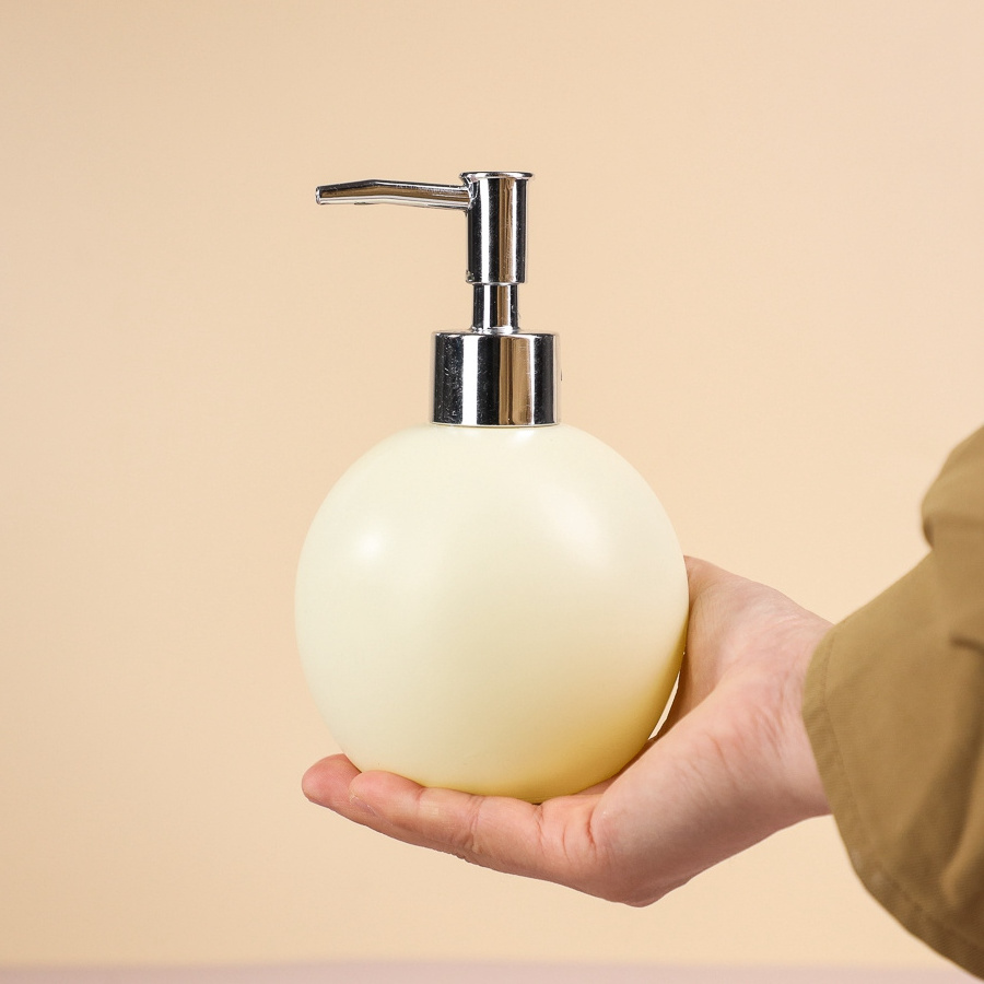 New Custom 400ml 500ml Sphere Lotion Bottle Empty Glass Hand Soap Dispenser Empty Hotel Shampoo Hand Washing Liquid Bottle