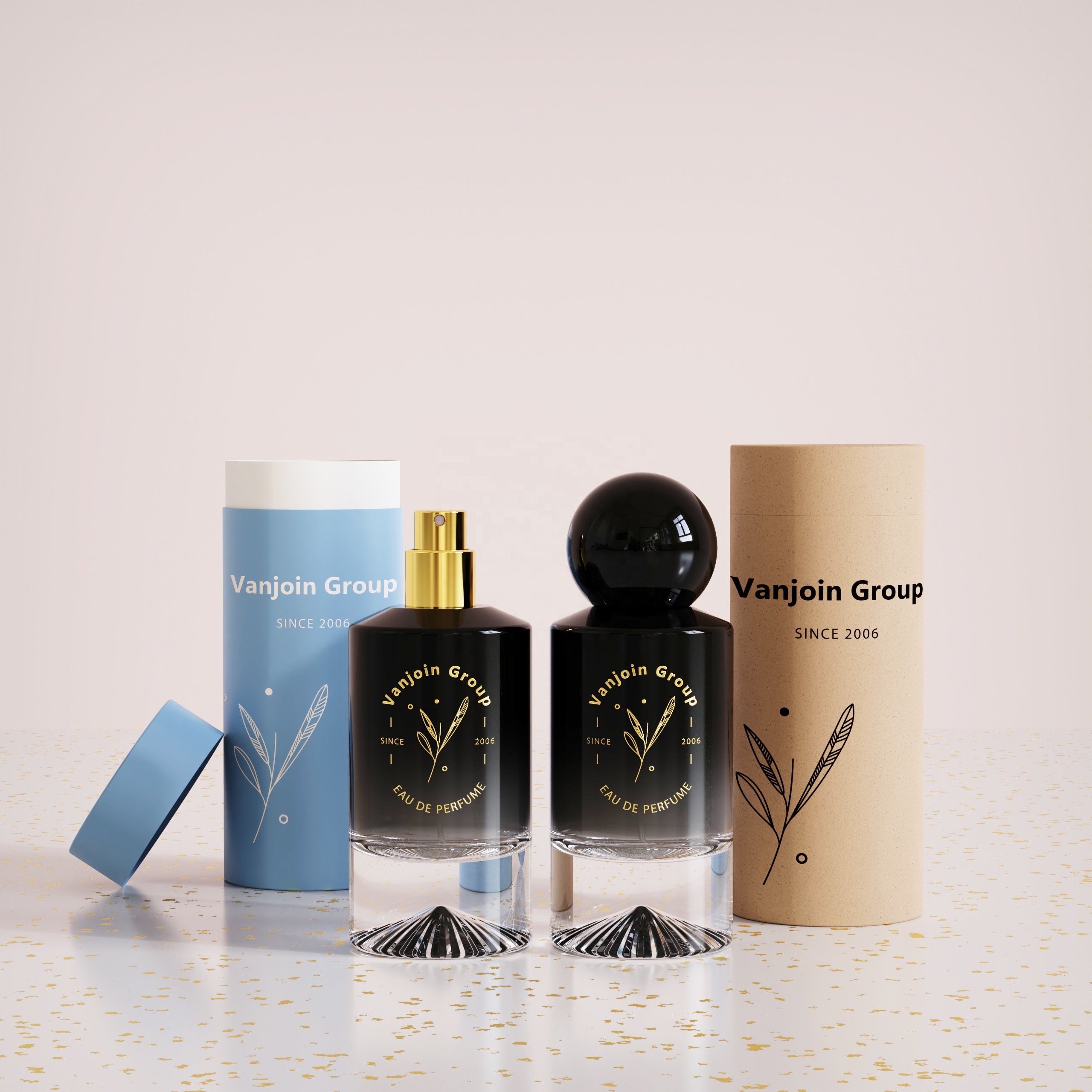 High Quality Empty Custom Perfume Bottle Packaging 30ml 50ml 100ml Round Glass Perfume Bottle With Box and Customized Logo