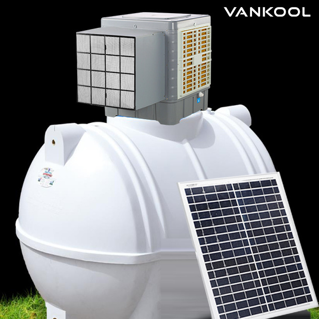 solar powered water tank cooling water system cooler fan rechargeable home wall mount chiller water tank cooler