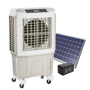 solar 60L water tank fan ac dc 220v 12v  stand evaporative cooler type water cooler fan ac industrial exhaust fan