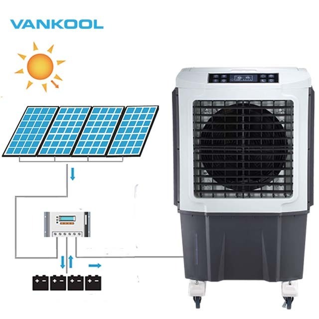 solar 12V 24V  evaporative type water swamp coolers eachargeable air conditioner water air cooler japan air conditioners