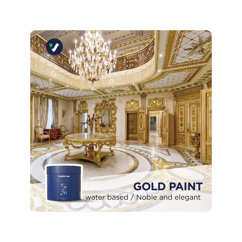 Wanlei fast shipping in stock noble  Anti Corrosion  building coating art Gold metallic Paint for house