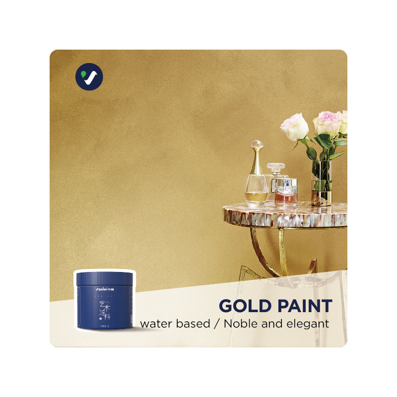 Wanlei fast shipping in stock noble  Anti Corrosion  building coating art Gold metallic Paint for house