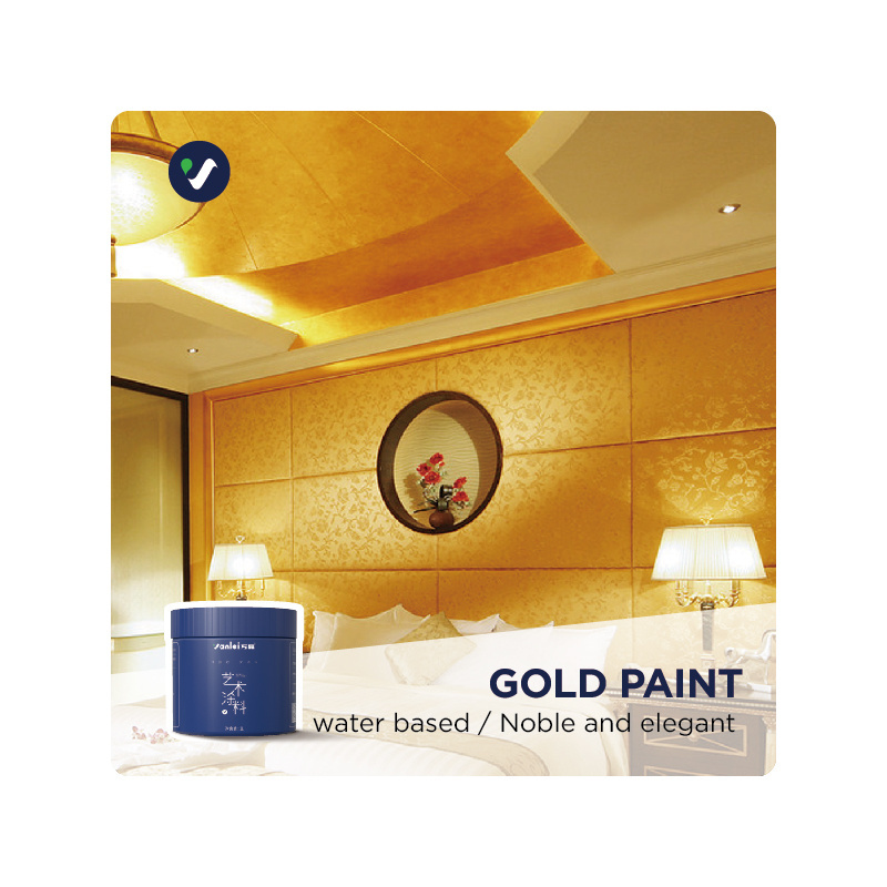 Wanlei fast shipping in stock noble  Anti Corrosion  building coating art Gold metallic Paint for house