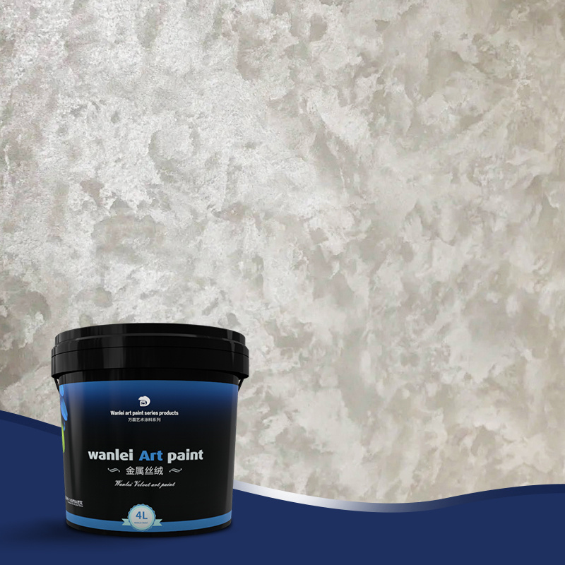 Wanlei Semi-gloss Velvet Touch Interior Metallic Paint for building coating/Hotel