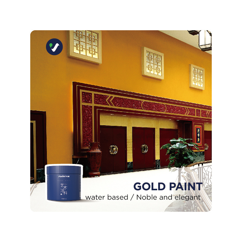 Wanlei fast shipping in stock noble  Anti Corrosion  building coating art Gold metallic Paint for house