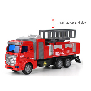 2024 Hot Sale Metal Short Head Fire Ladder Truck Pull Back Die-cast Alloy Toy Cars Metal Vehicle Toys little car For Kids