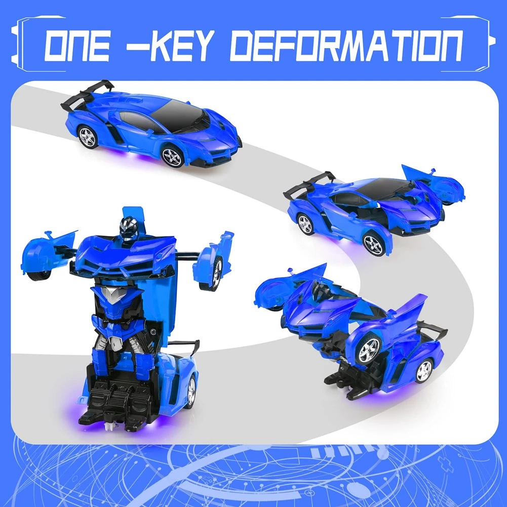 2024 New Style Scale Terrain Model Vehicle Drift Remote Control Deformation Police Robot Rc Car Toys for kids gift