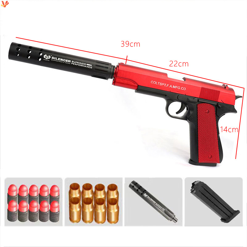 Promotional Toy Gun M1911 Shell Ejecting Soft Bullet Toy Gun For Adults Kids Foam Dart Blasters Small Pistol Outdoor Play Toys