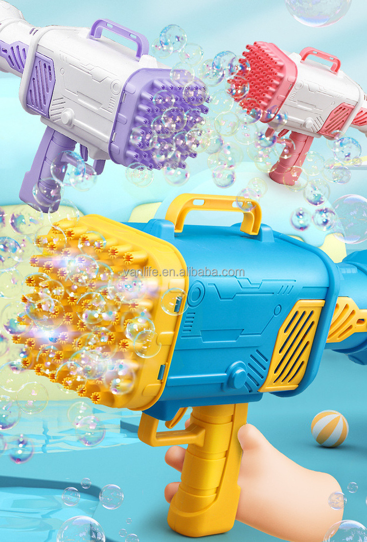 2024 Gift toys Kids Outdoor Toys Electric Blower Bubble machine Gun Toy With Led Light Plastic Bubble Shooter Gun for kids