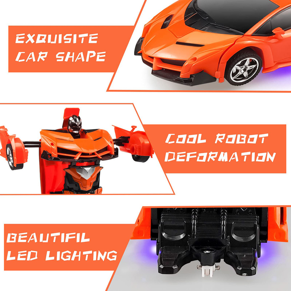 2024 New Style Scale Terrain Model Vehicle Drift Remote Control Deformation Police Robot Rc Car Toys for kids gift