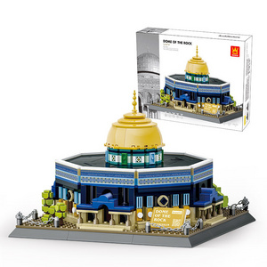 Blocks islamic toys muslim dome of the rock model mosque building block set bricks toy for kids wholesale custom set for adults