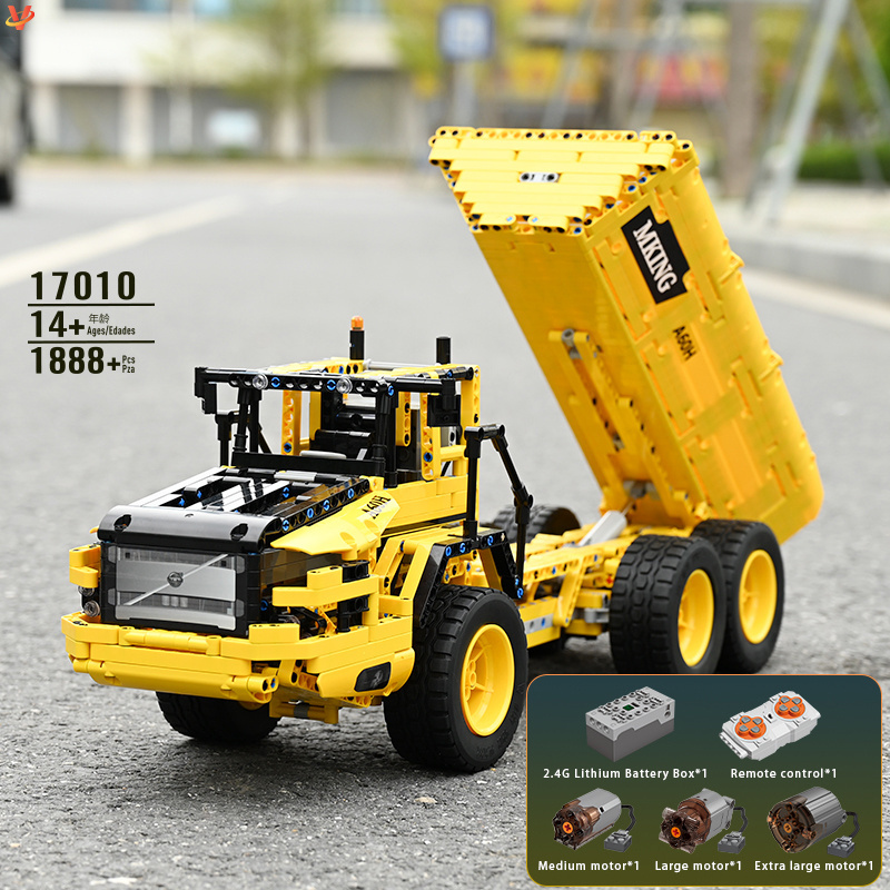 DIY toddler building blocks jouets enfants Mould king 17010 Micro Building Block Sets APP control rc electric dump truck car