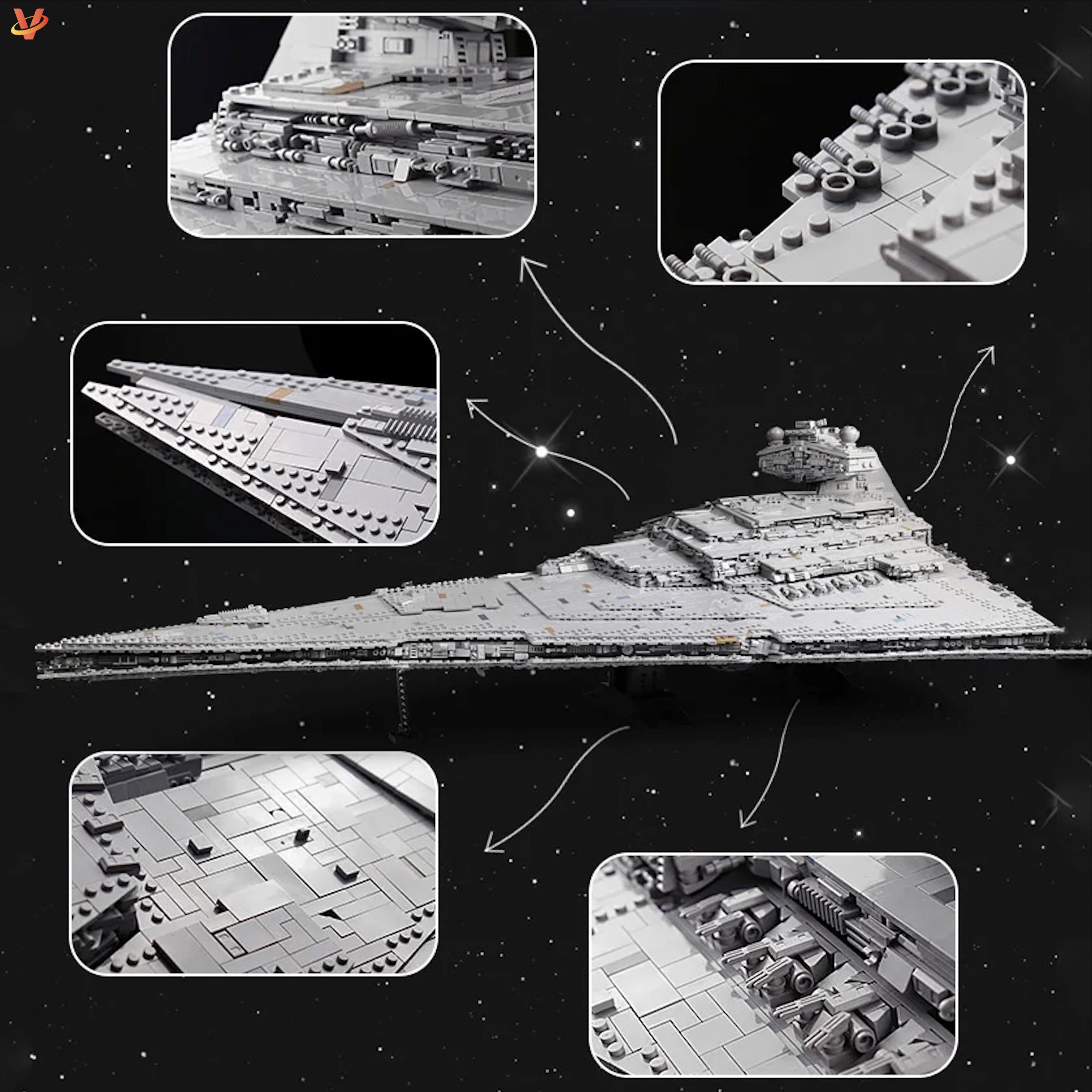 13135 Mould King 11885 pcs Imperial Star Destroyer Educational DIY Assembly Bricks Warship Technic Building Blocks Set Toys