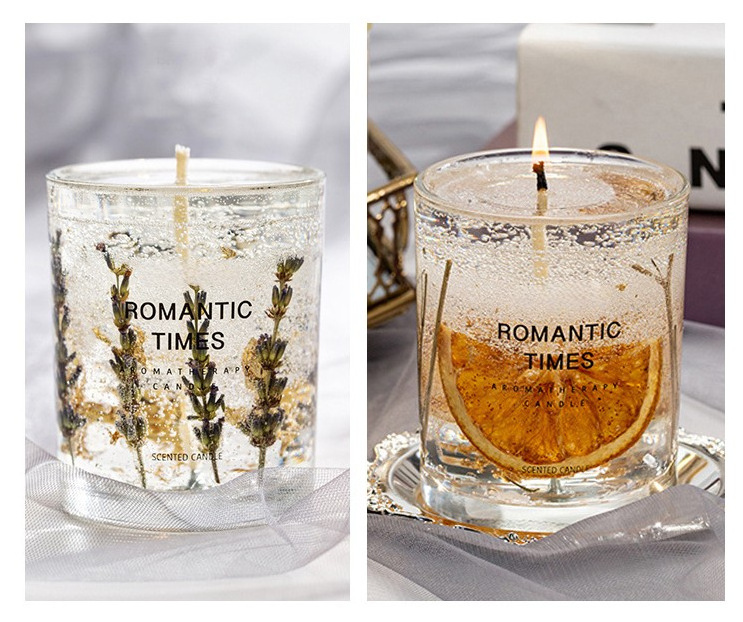 Home Decoration Transparent Gel Wax Candles Glass Cup Aromatherapy Scented Candles/Candels