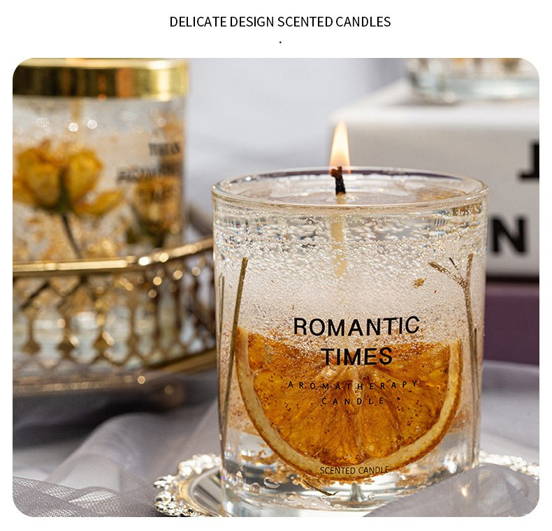 Home Decoration Transparent Gel Wax Candles Glass Cup Aromatherapy Scented Candles/Candels