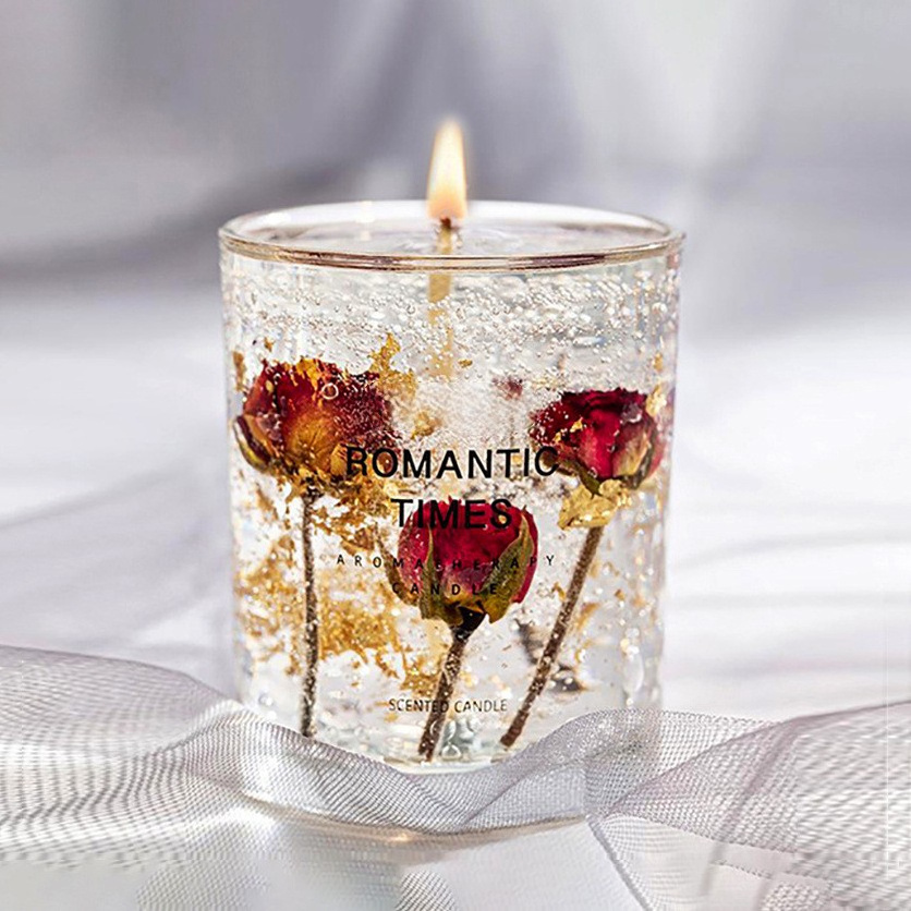 Home Decoration Transparent Gel Wax Candles Glass Cup Aromatherapy Scented Candles/Candels