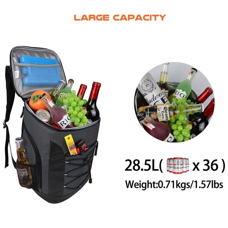 Custom PEVA Insulation Cooler Bag Food Delivery Backpack Beer Wine Food Drink Waterproof Rucksack Ice Pack Picnic Bags