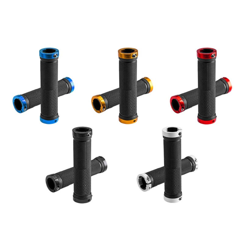 Rubber BMX Bike Accessories Anti-skid Cycling Handlebar Sleeve MTB Grips Alloy Cuffs Bilateral Lock Bicycle Handle Grip