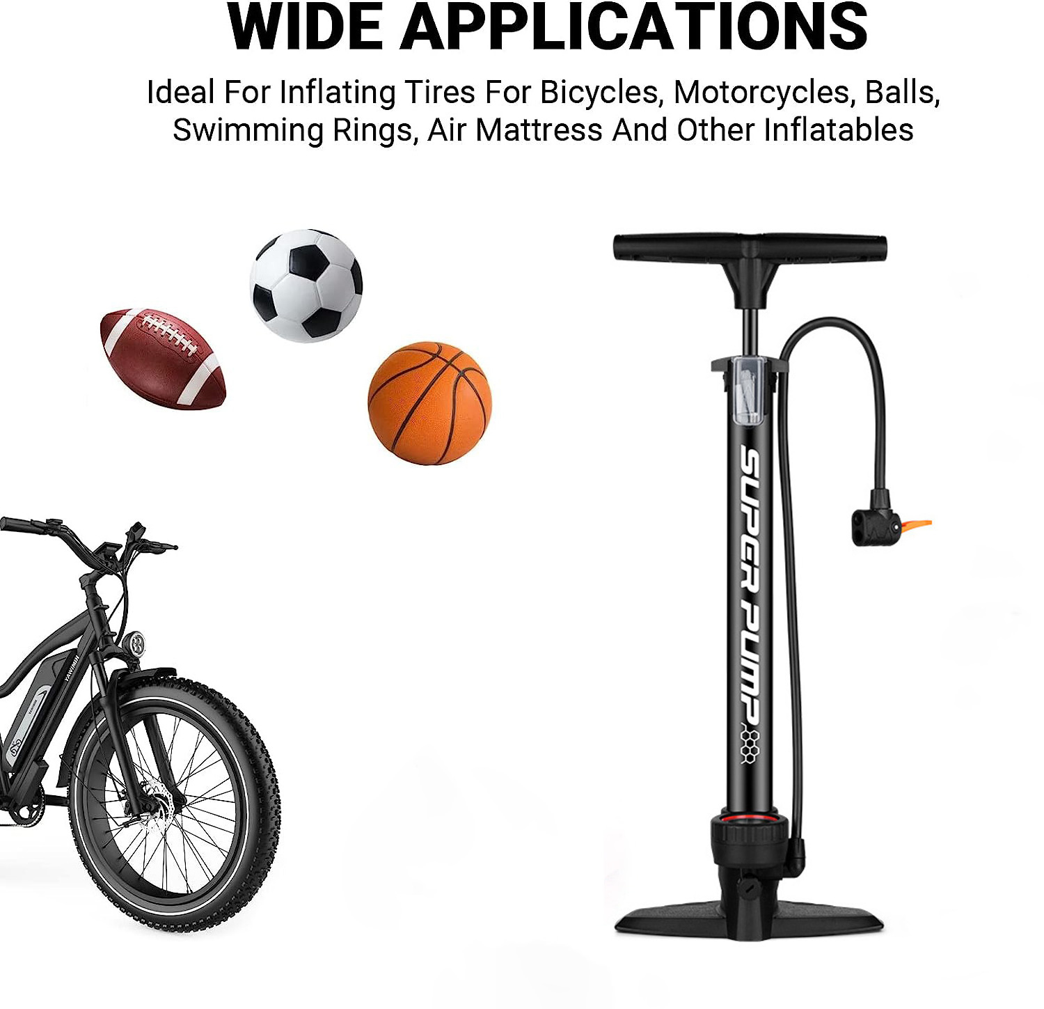 160PSI Hot Sale Durable Cycling Air Pump Bike Floor Pump Hand Tire Bicycle Pump With Pressure Gauge