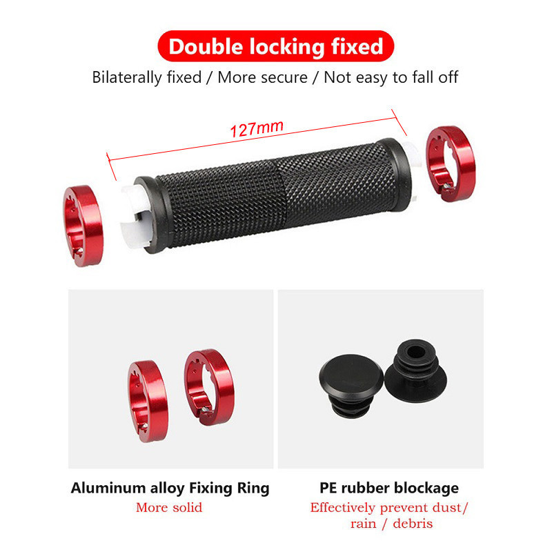 Rubber BMX Bike Accessories Anti-skid Cycling Handlebar Sleeve MTB Grips Alloy Cuffs Bilateral Lock Bicycle Handle Grip