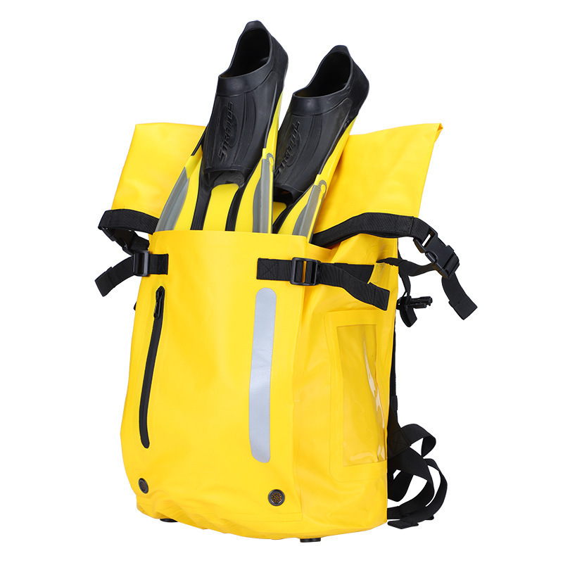 30L PVC Tarpaulin Surfing Swimming Free Diving Frog Shoes Folding Fin Dry Bag Flipper Waterproof Backpack