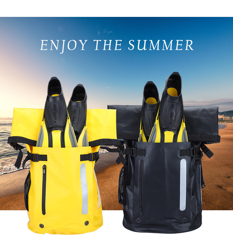 30L PVC Tarpaulin Surfing Swimming Free Diving Frog Shoes Folding Fin Dry Bag Flipper Waterproof Backpack