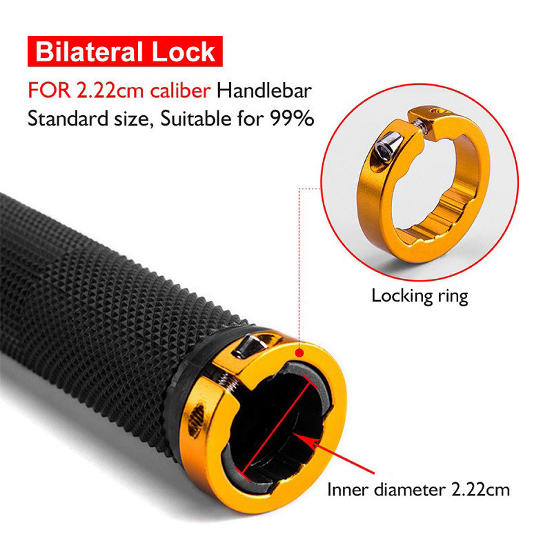 Rubber BMX Bike Accessories Anti-skid Cycling Handlebar Sleeve MTB Grips Alloy Cuffs Bilateral Lock Bicycle Handle Grip