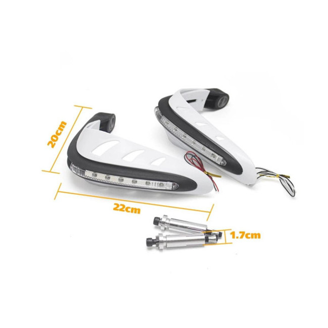 Motorcycle Handguard ABS Handguard 22mm Scooter Protective Hand Lever Guard Protector With LED Light