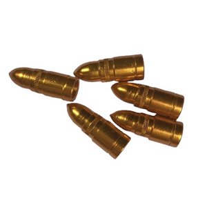 Aluminum alloy golden color air alert tire bullet valve cap