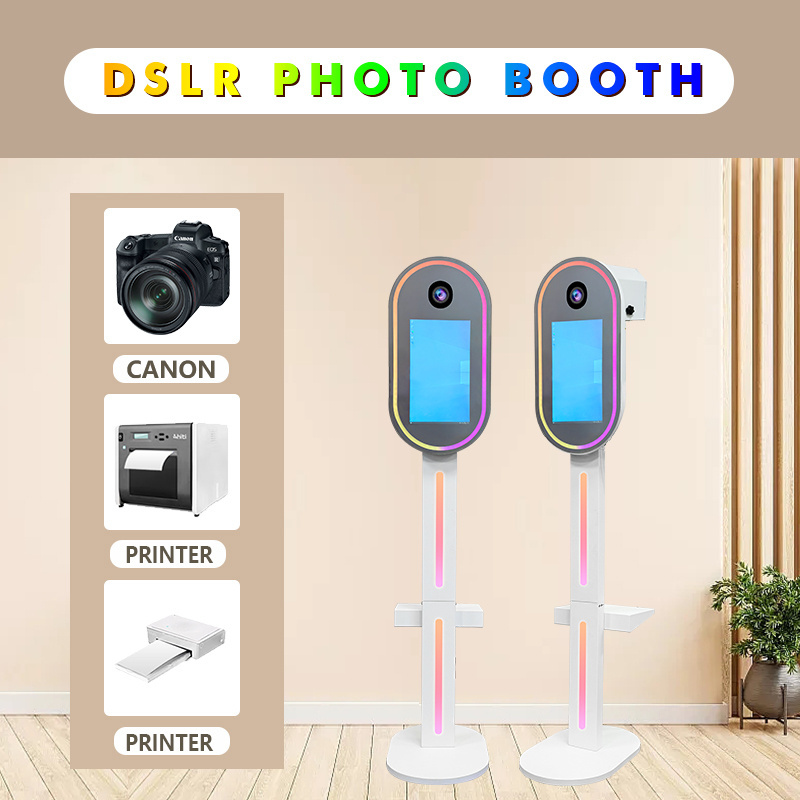 Portable dslr PhotoBooth machine photobooth oval shade with touch Screen Selfie photo booth Dslr booth