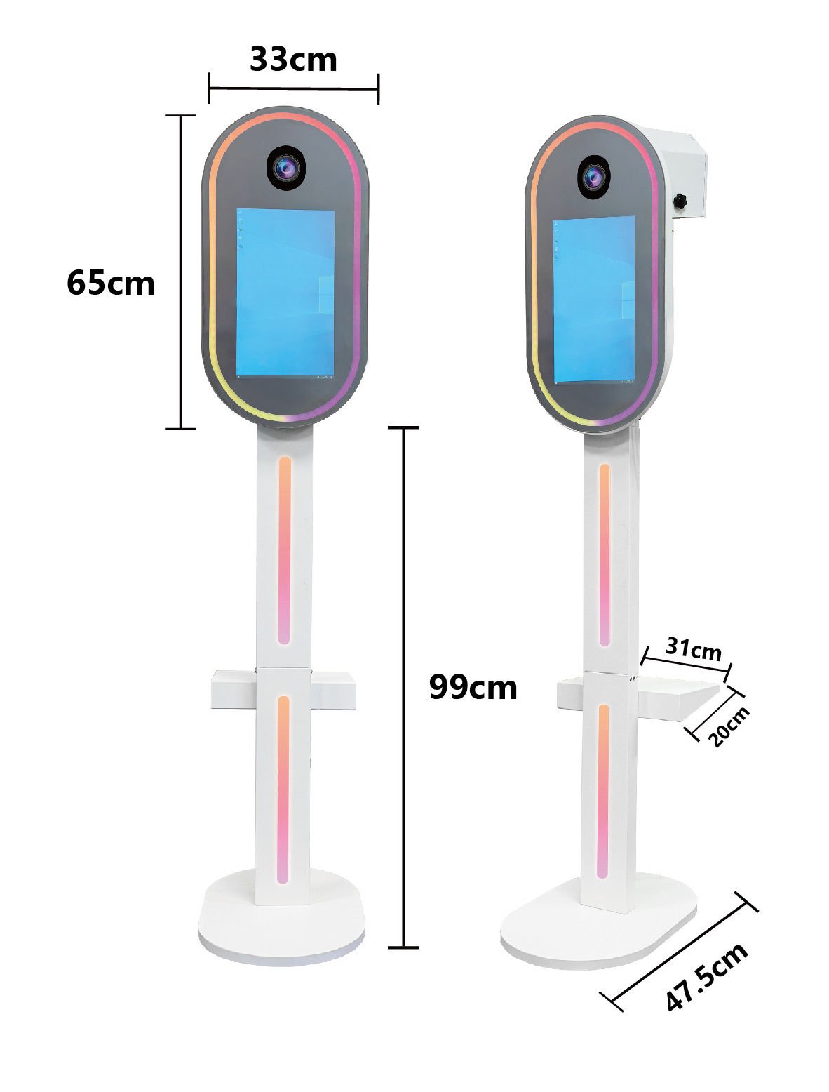 touch screen dslr photo booth for sale with camera with mini pc printer dslr camera photo booth 15.6inch oval photo booth