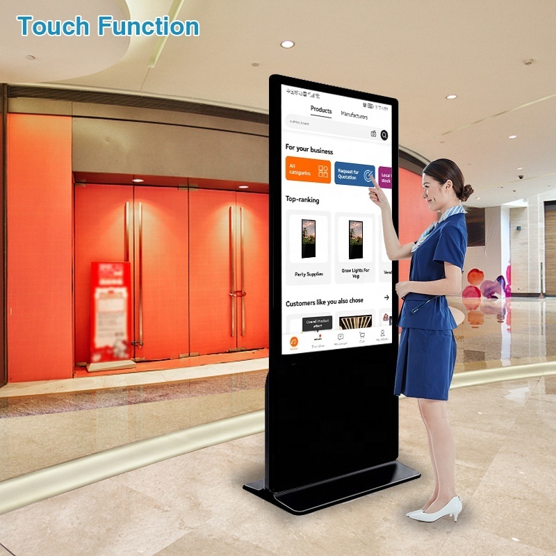 Floor Standing Digital Signage and Display Wifi LCD Screen Totem Kiosks 55 Inch Indoor Advertising Playing Equipment