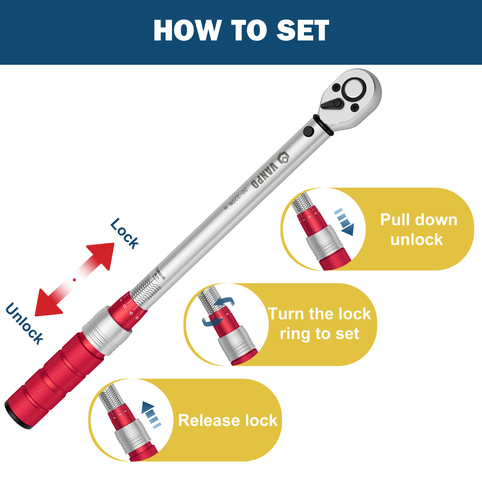 Power Torque Wrench 1/2 1/4 3/8 lightweight adjustable wrench