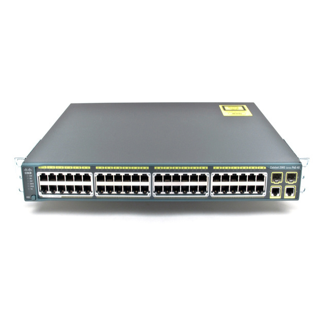 USED . Catalyst 2960 Series WS-C2960-48PST-L 48 Ports 10/100 PoE  32 Gbps Fiber Optic Media Converter