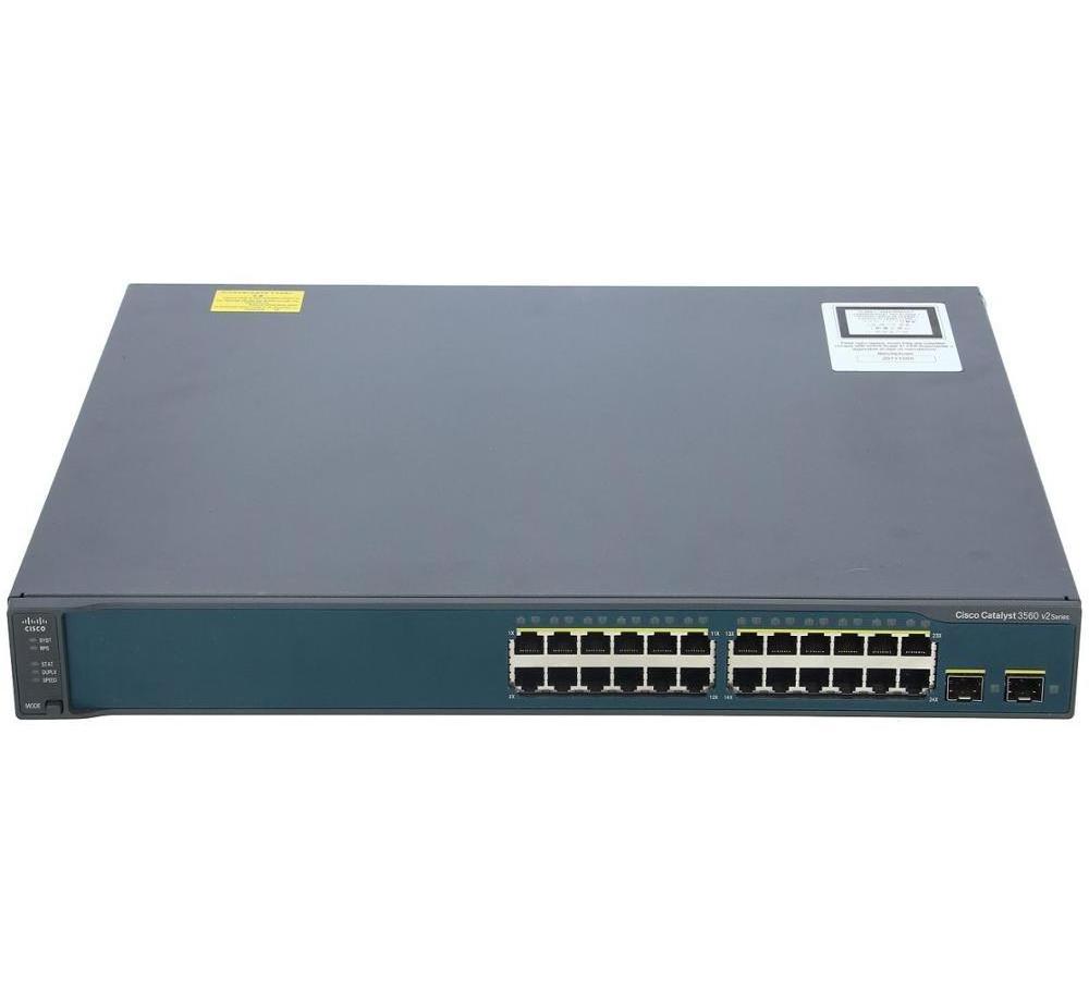 Used 3560 series 24 ports gigabit switch WS-C3560V2-24TS-E