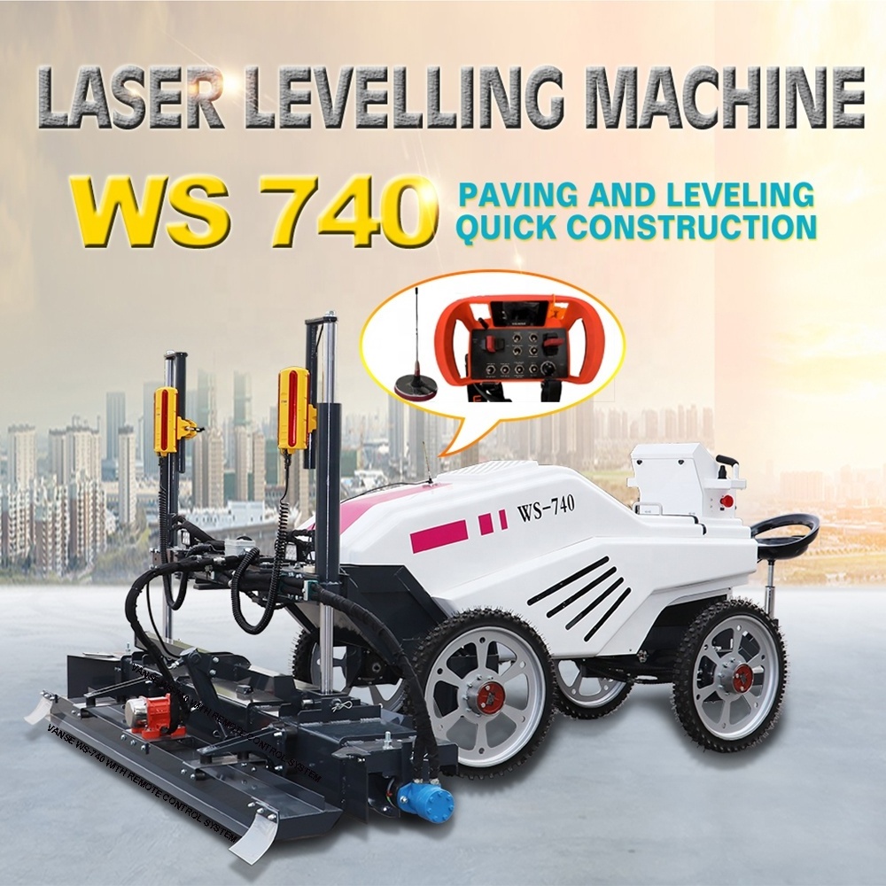 VANSE WS-740 High Performance REMOTE Control Ride On Concrete Vibration Laser Screed Concrete Screed Vibrator Screed Machine