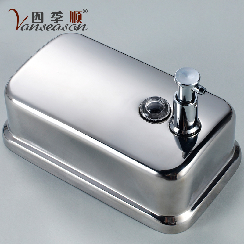 Stainless steel hotel wall mounted manual soap liquid dispenser