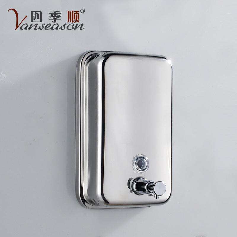 Stainless steel hotel wall mounted manual soap liquid dispenser