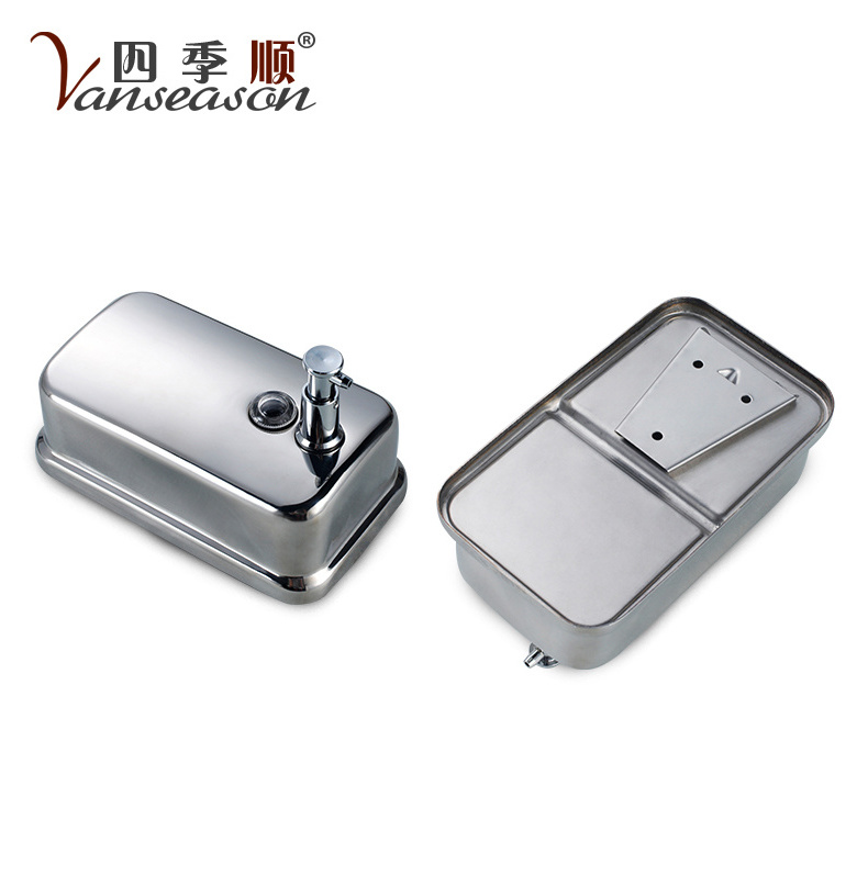 Stainless steel hotel wall mounted manual soap liquid dispenser